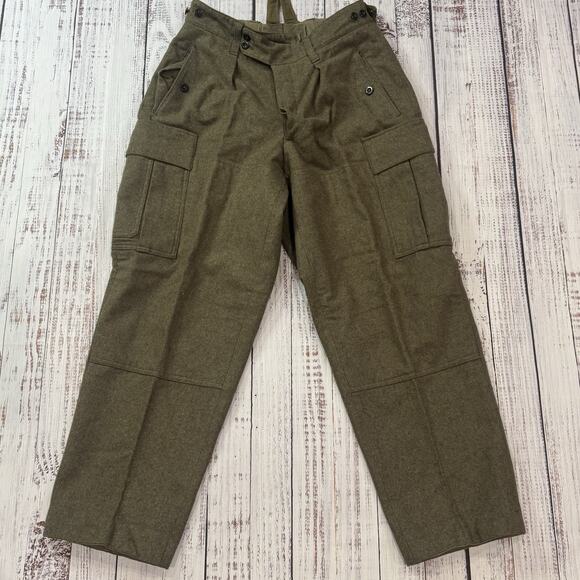 M & S Other - Vintage M&S Wool Field Cargo Pants M Regular Army Green 1960 HTF